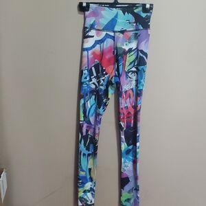 Reebok Multicolor Graffiti Print Leggings - Size 2XS